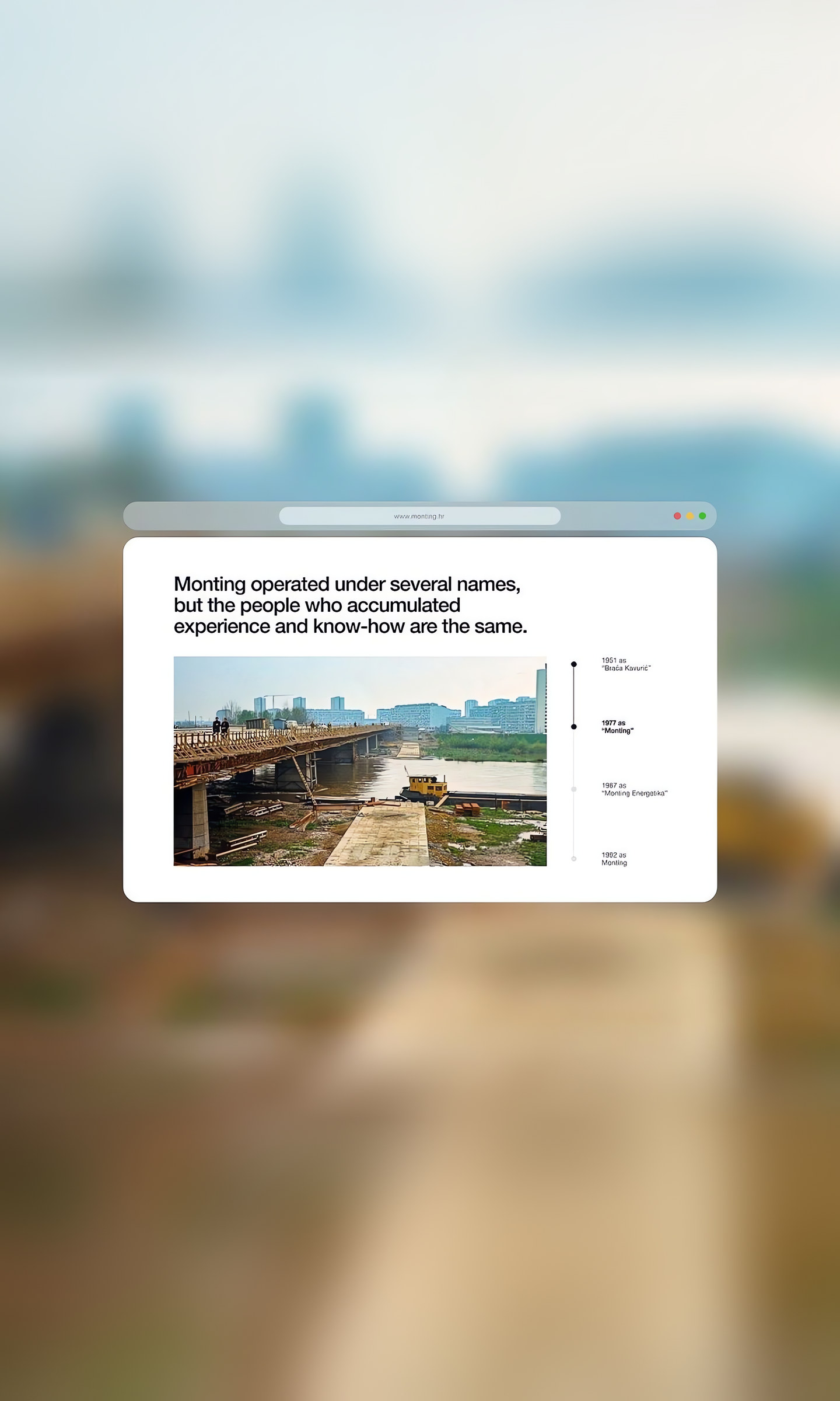 Website de uma construtora numa janela de browser