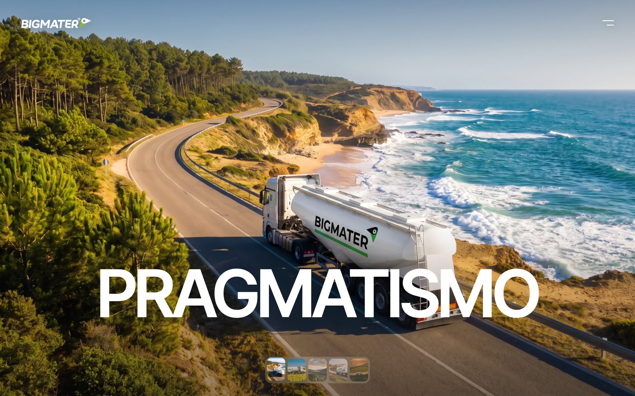 Website — home page of a haulage company