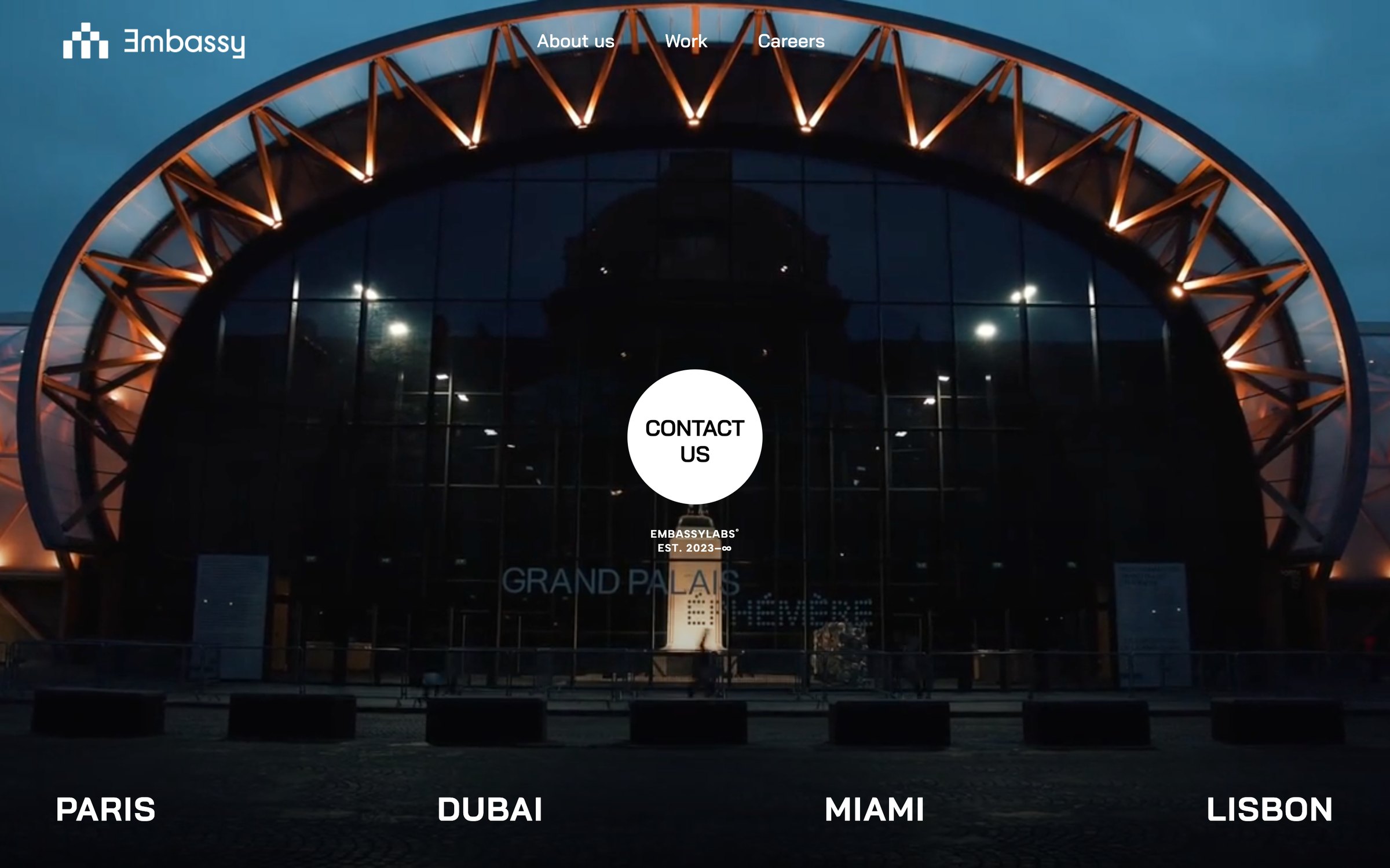 Website — home page of an events agency