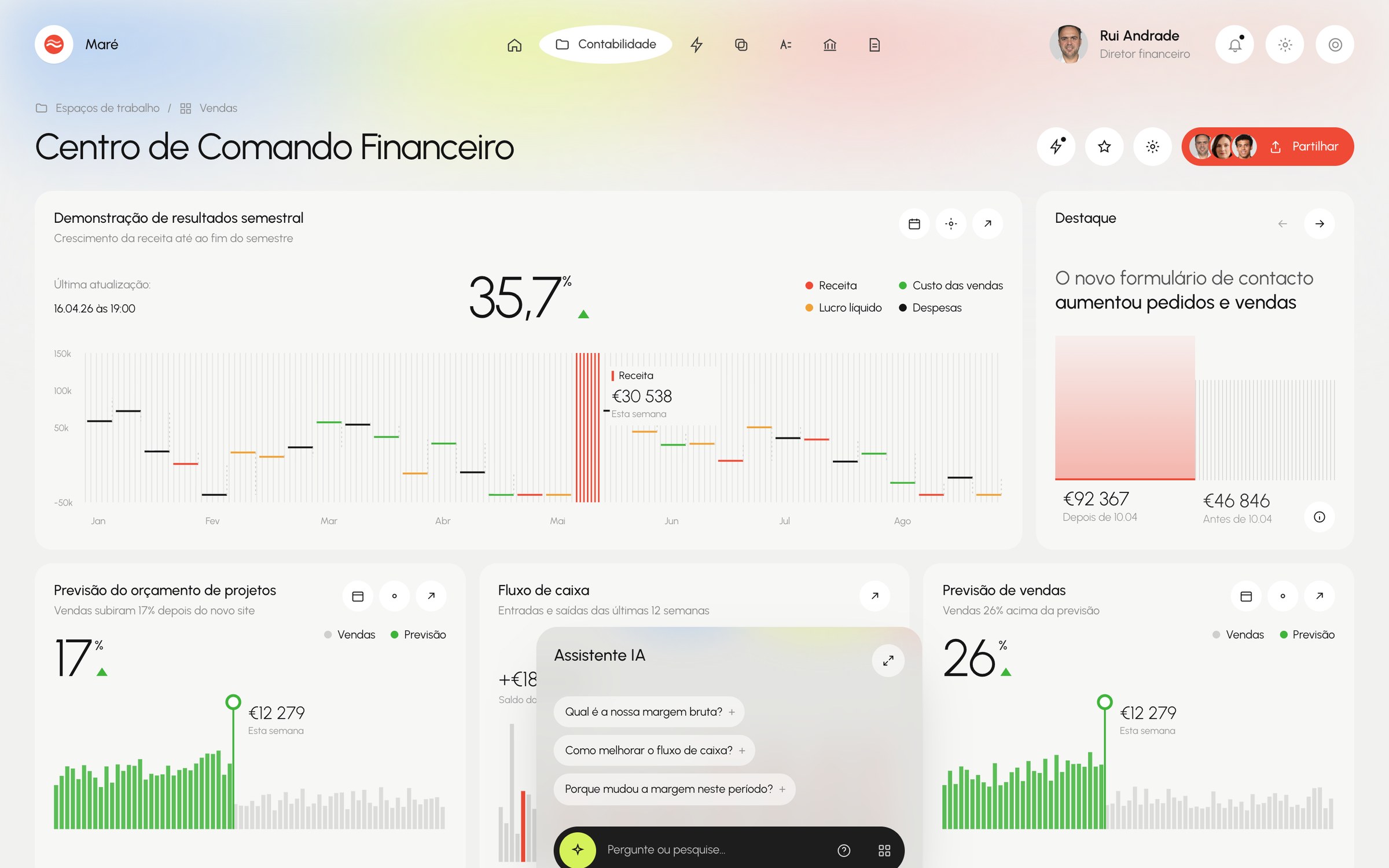 Platform — accounting dashboard with an AI assistant