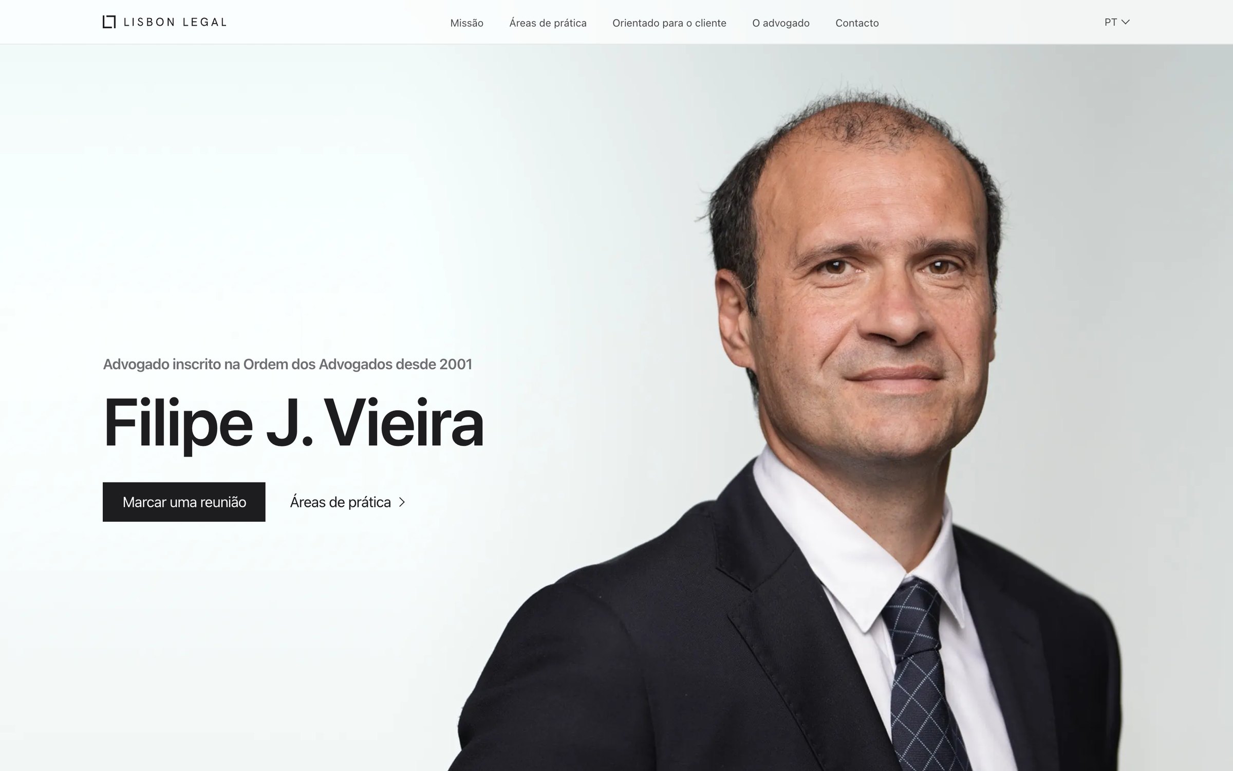 Website — home page of a lawyer